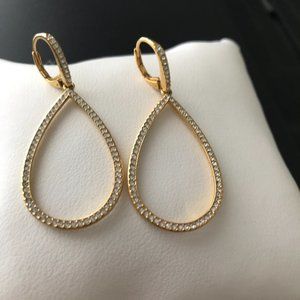 Nadri Pave Open Teardrop Earrings